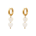 Pearl hearts earrings - #summergirls collection White Gold Color Sea Shells
