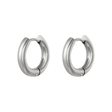 Basic creoles earrings - small Gold Color Stainless Steel