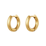 Basic creoles earrings - small Gold Color Stainless Steel