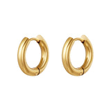 Basic creoles earrings - small Gold Color Stainless Steel
