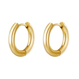 Creoles simple L Gold Color Stainless Steel