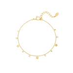 Bracelet simple with rhinestone details Gold Color Stainless Steel