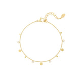 Bracelet simple with rhinestone details Gold Color Stainless Steel