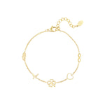 Minimalist bracelet with charms Gold Color Stainless Steel