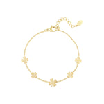 Bracelet 5 clovers Gold Color Stainless Steel