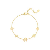 Bracelet 5 clovers Gold Color Stainless Steel