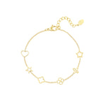 Bracelet with figures Gold Color Stainless Steel