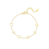 Bracelet with figures Gold Color Stainless Steel