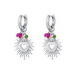 Earrings with heart and beads Gold Color Stainless Steel