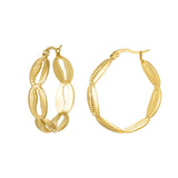 Earrings shell look Gold Color Stainless Steel