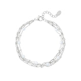 Bracelet three layers of colored details Gold color Stainless Steel