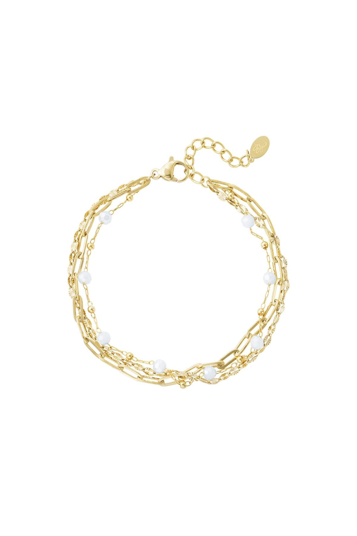 Bracelet three layers of colored details Gold color Stainless Steel