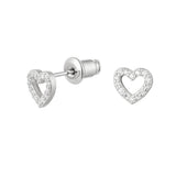 Ear stud heart - Gold Color Copper