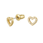Ear stud heart - Gold Color Copper