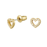 Ear stud heart - Gold Color Copper