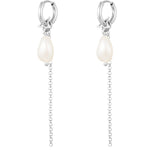 Earrings with pearl pendant - Stainless Steel