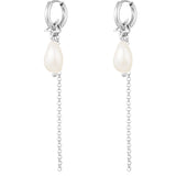 Earrings with pearl pendant - Stainless Steel
