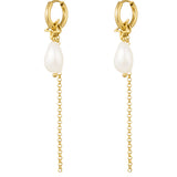 Earrings with pearl pendant - Stainless Steel