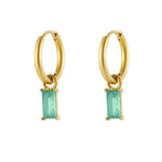 Earrings elongated stone - Gold color/white