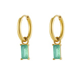 Earrings elongated stone - Gold color/white