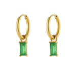 Earrings elongated stone - Gold color/white