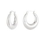 Earrings classy round - Silver Color color