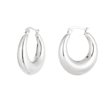 Earrings classy round - Silver Color color