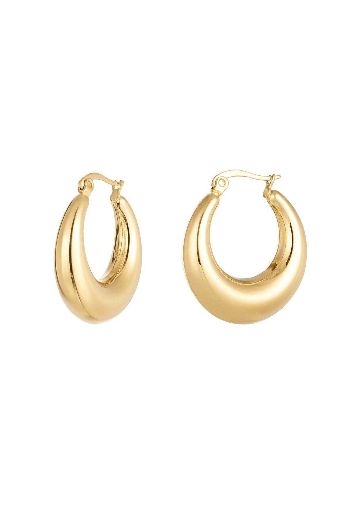 Earrings classy round - Silver Color color