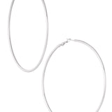 Earrings thin basic hoops - Silver Color color