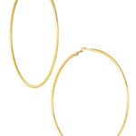 Earrings thin basic hoops - Silver Color color