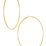 Earrings thin basic hoops - Silver Color color