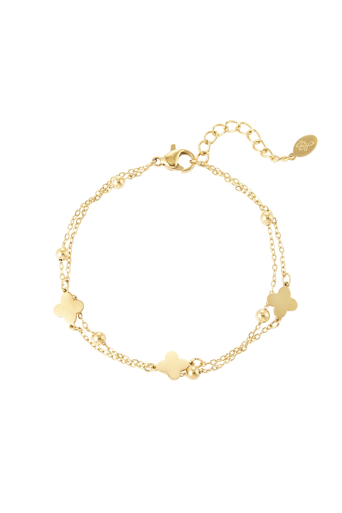 double bracelet clover/balls