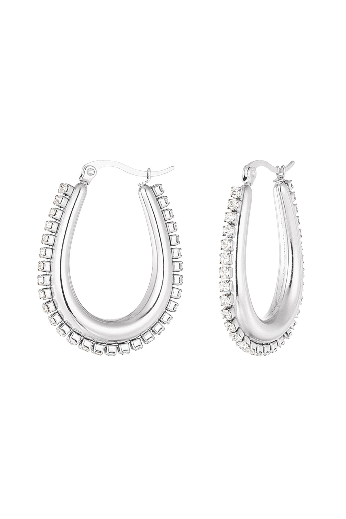 drop shaped earrings with stones