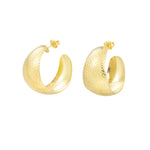 Earrings moon relief - Silver Color color