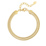 bracelet flat coarse - Gold color-6.0mm