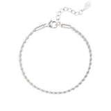 Bracelet jasseron twisted narrow - Silver color-2.0MM