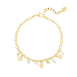 Bracelet with coins and beads - pink/Gold color 