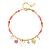 Bracelet summer smile - pink orange