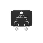 Earrings clover class - Silver Color color