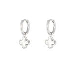Earrings clover class - Silver Color color