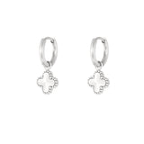 Earrings clover class - Silver Color color