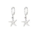 Earrings simple starfish - Silver Color color