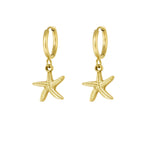 Earrings simple starfish - Silver Color color