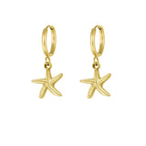 Earrings simple starfish - Silver Color color