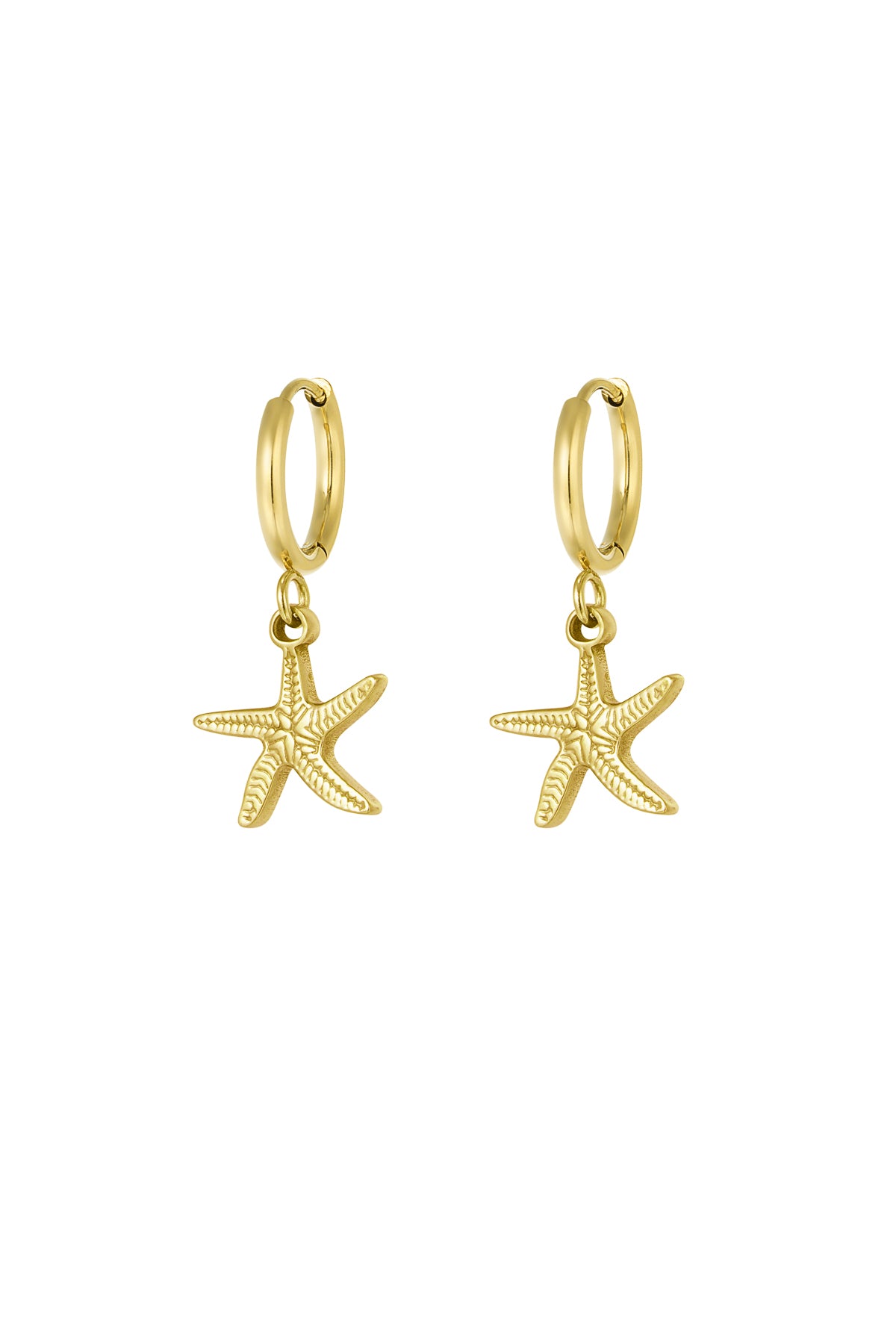 Earrings simple starfish - Silver Color color