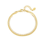 double bracelet with diamonds