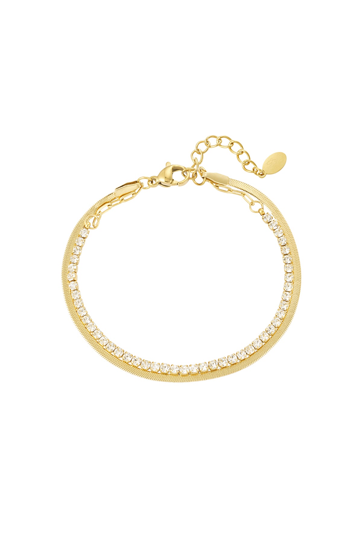 double bracelet with diamonds
