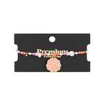beaded rose bracelet - pink & 