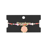 beaded rose bracelet - pink & 