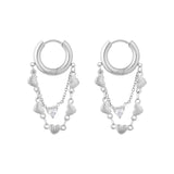 earrings chain of hearts